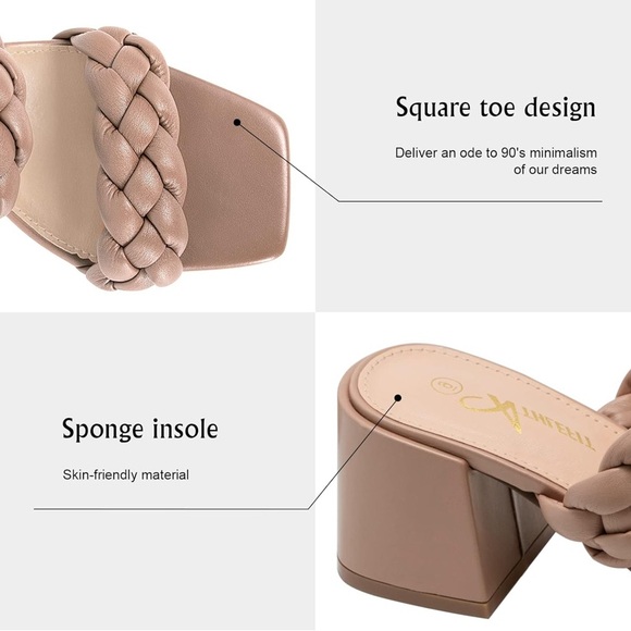 NWT Stylish Tan Braided Women's Heels - Picture 3 of 3